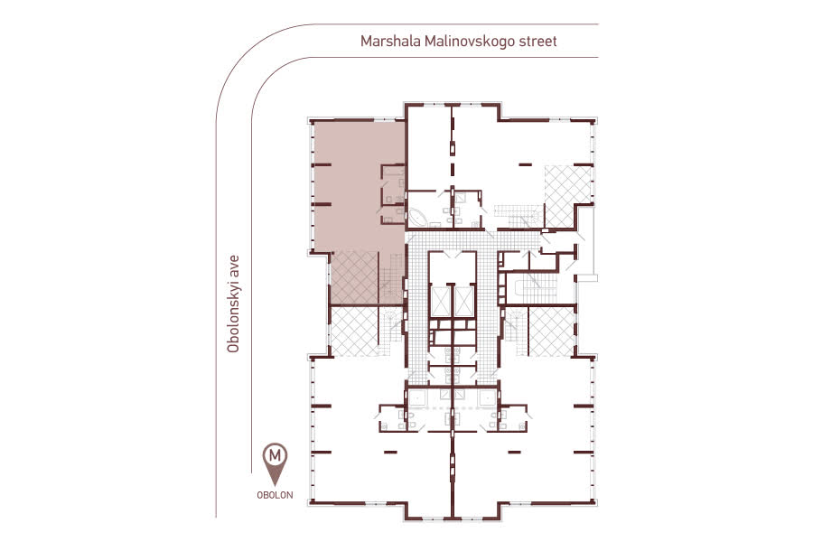 Penthouse. Floor 1 floor plan. Type P1.