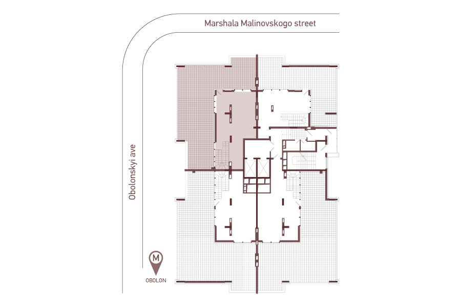 Penthouse. Floor 2 floor plan. Type P1.
