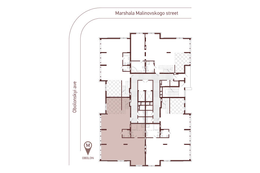 Penthouse. Floor 1 floor plan. Type P2.