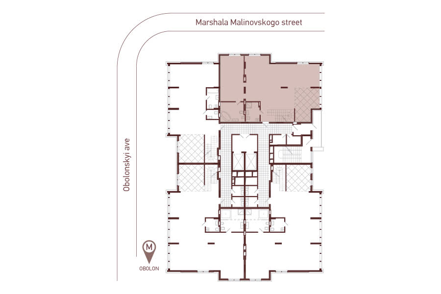 Penthouse. Floor 1 floor plan. Type P4.
