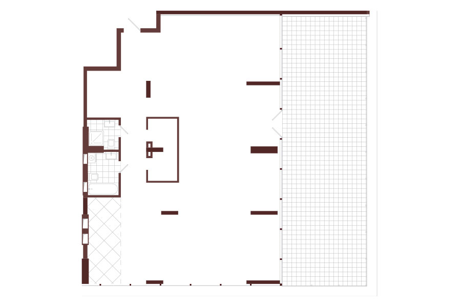 3-КІМНАТНА. Open space. Тип 1 з терасою.