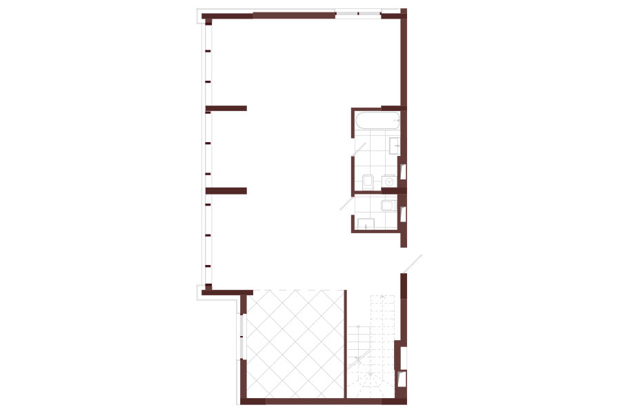 Пентхаус. Поверх 1 open space. Тип П1.